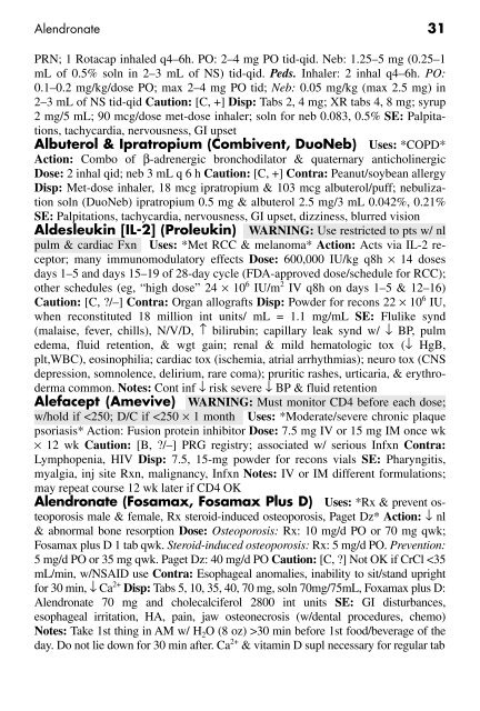 Clinician's Pocket Drug Reference 2008