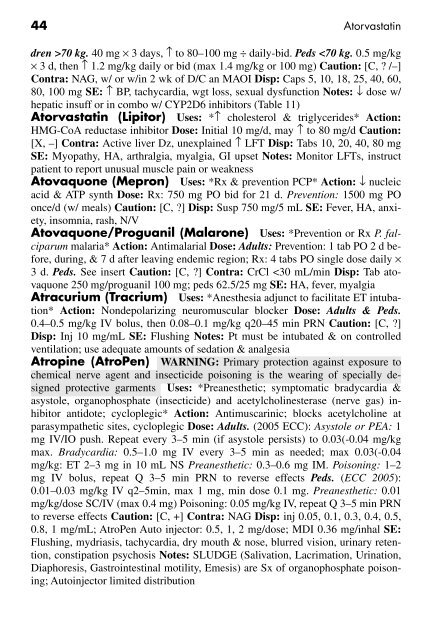 Clinician's Pocket Drug Reference 2008