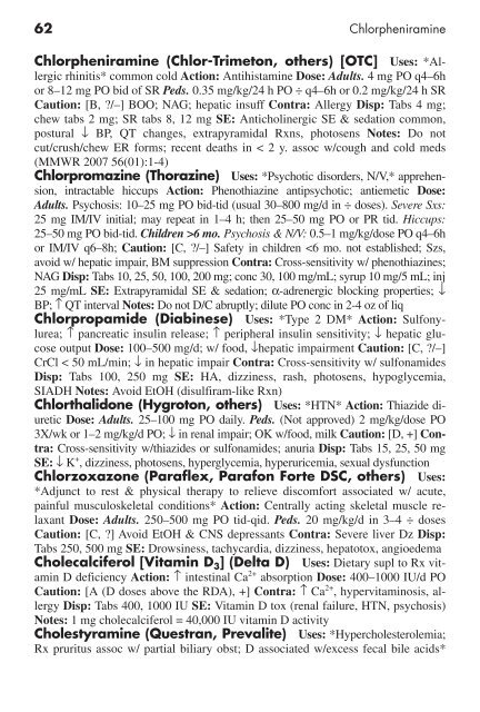 Clinician's Pocket Drug Reference 2008