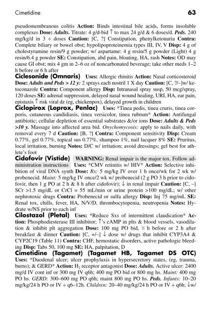 Clinician's Pocket Drug Reference 2008