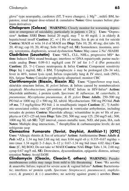 Clinician's Pocket Drug Reference 2008