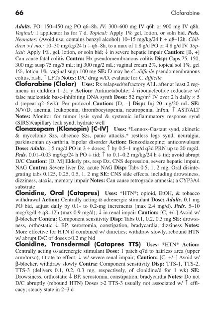 Clinician's Pocket Drug Reference 2008