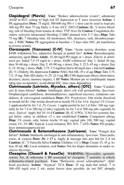 Clinician's Pocket Drug Reference 2008