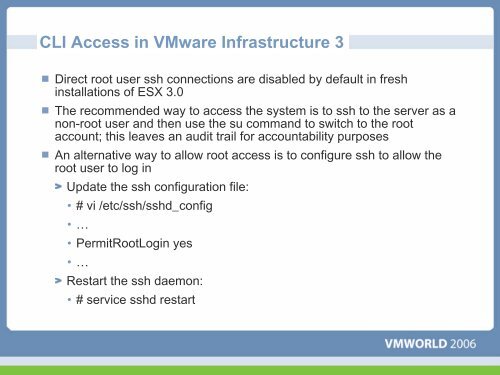 Command Line Interface Tips and Tricks for VMware ESX Server 2 ...