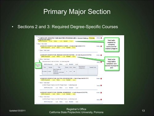 Degree Progress Report User Guide for ... - Cal Poly Pomona