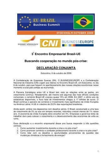 DECLARAÃÃO CONJUNTA - CNI