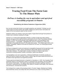 Tracing Food From The Farm Gate To The Dinner Plate - OFA