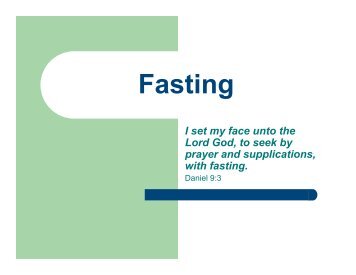 Fasting - Western Christadelphian Bible School
