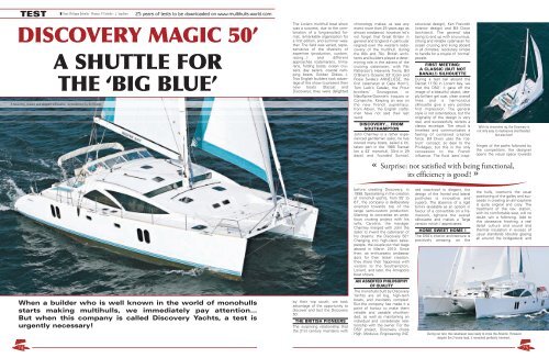 a shuttle for the 'big blue' discovery magic 50' - Multihulls World