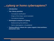 ...cyborg or homo cybersapiens?