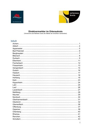Direktvermarkter im Ortenaukreis