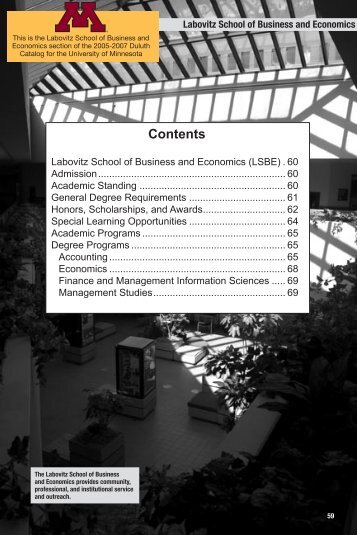 Labovitz School of Business and Economics - University Catalogs ...