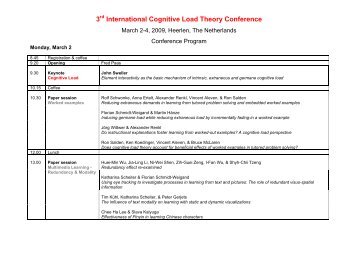 3 International Cognitive Load Theory Conference