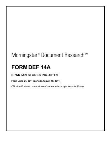 Morningstar® Document Research - SPTN | Spartan Stores News ...