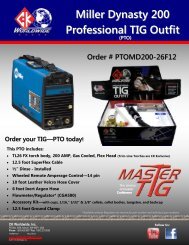 Miller Dynasty 200 Professional TIG Outfit - CK Worldwide