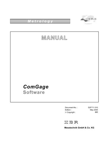 COMGAGE PROFESSIONAL - Manual