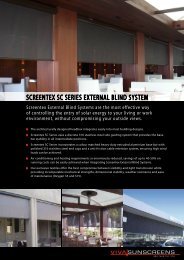 SCREENTEX SC SERIES EXTERNAL BLIND ... - Viva Sunscreens