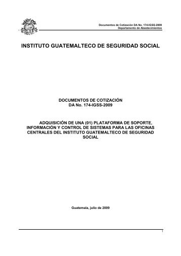 INSTITUTO GUATEMALTECO DE SEGURIDAD SOCIAL