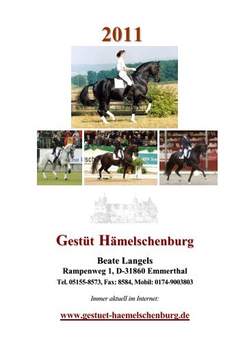 2011 Gestüt Hämelschenburg Beate Langels - Trakehner Gestüt ...