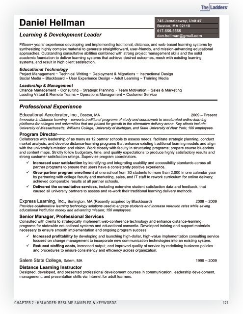 Professional Resume Advice and Sample ... - Career Services