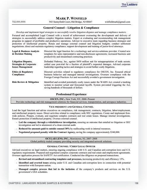 Professional Resume Advice and Sample ... - Career Services