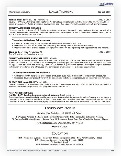 Professional Resume Advice and Sample ... - Career Services