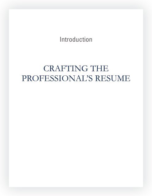 Professional Resume Advice and Sample ... - Career Services