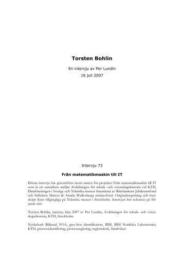 Torsten Bohlin - Tekniska museet