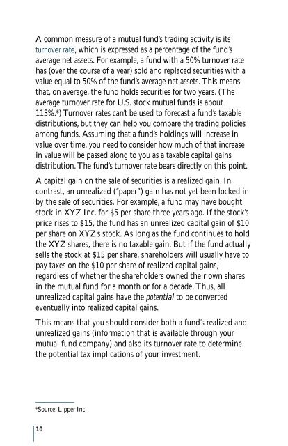 Taxes and Mutual Funds