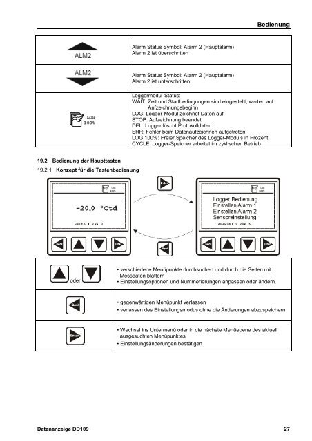 Installations- und Betriebsanleitung Datenanzeige DD 109 Optionen ...