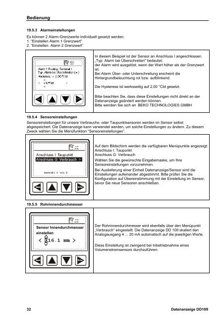 Installations- und Betriebsanleitung Datenanzeige DD 109 Optionen ...