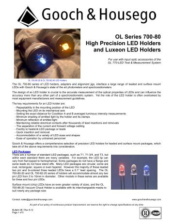 OL Series 700-80 LED Holders - Gooch and Housego