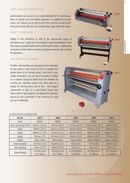 Product Catalogue - Hot Press