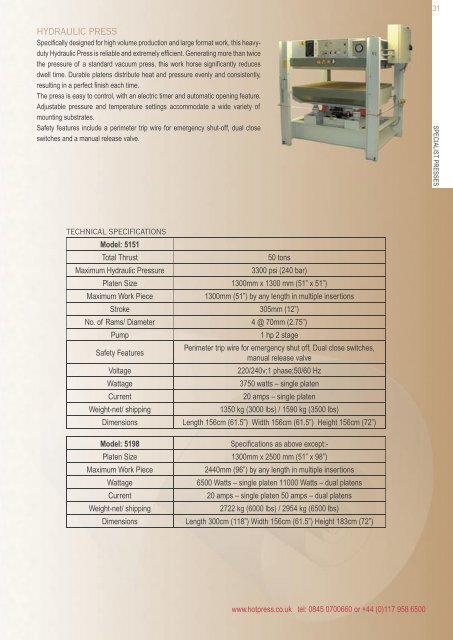 Product Catalogue - Hot Press