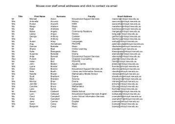 Mouse over staff email addresses and click to contact ... - MLC School