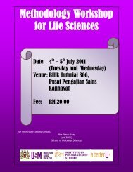 Methodology Workshop for Life Sciences