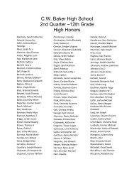 C.W. Baker High School 4th Quarter â12th Grade High Honors