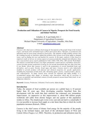 Production and Utilization of Cassava in Nigeria: Prospects for Food ...