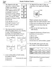 Density Worksheet