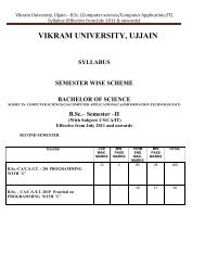 Syllabus (Effective from July 2011 & onwards) - Vikram University