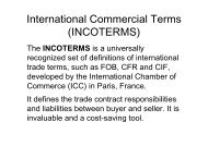 International Commercial Terms (INCOTERMS) - CTL