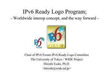 IPv6 Ready Logo Program;