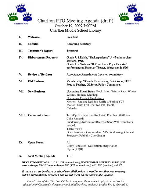 Charlton PTO Sign In Sheet