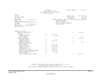 FTS2001 INVOICE PAGE NO - Sprint