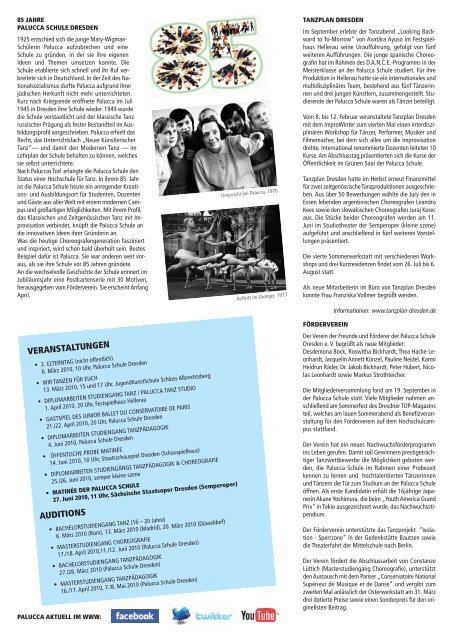 Newsletter, Februar 2010 - Palucca Schule Dresden - Hochschule ...