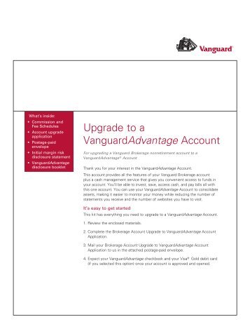 Upgrade Your Vanguard Brokerage Account to a Vanguardadvantage