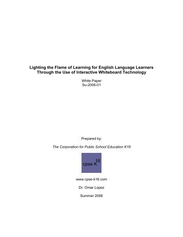 Lighting the Flame of Learning for English Language ... - Promethean