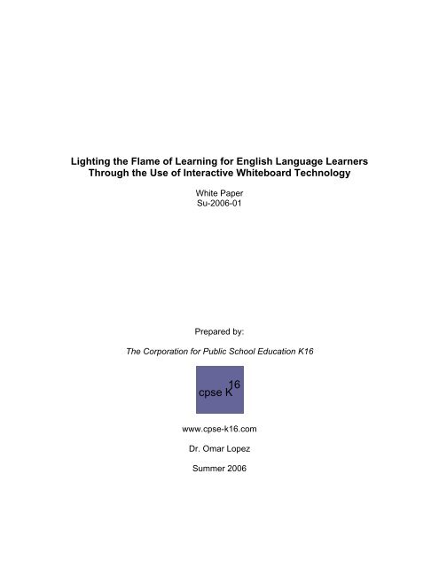Lighting the Flame of Learning for English Language ... - Promethean
