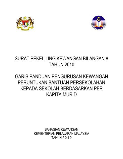 surat pekeliling kewangan bilangan 8 tahun 2010 garis panduan