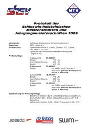 Protokoll der Schleswig-Holsteinischen Meisterschaften und ...